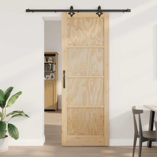 vidaXL Skyvedør med Utstyrsett 83x232 cm Solid Furu