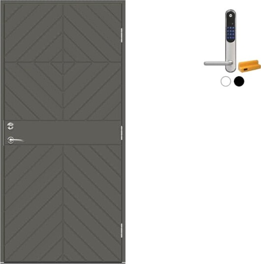Ytterdør Swedoor Advance-Line Classic Grieg med Yale Doorman Classic Home