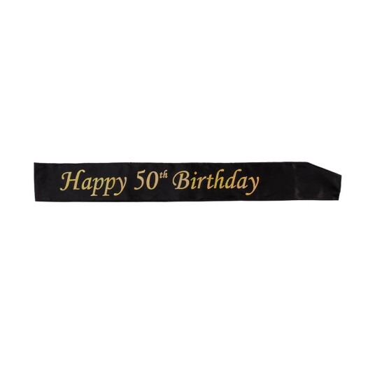 Hisab/Joker Company AB Ordensbånd Happy Birthday Svart/Gull - 50 Hisab/Joker Company AB Ordensbånd Happy Birthday Svart/Gull - 50