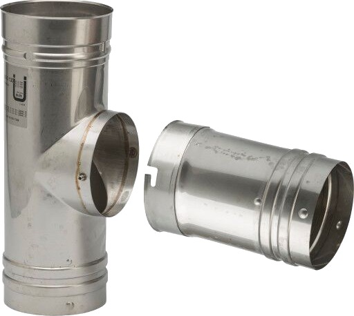 200 mm Metalbestos Omega nedsenkings-T-stykke med 85° avtakbar stuss