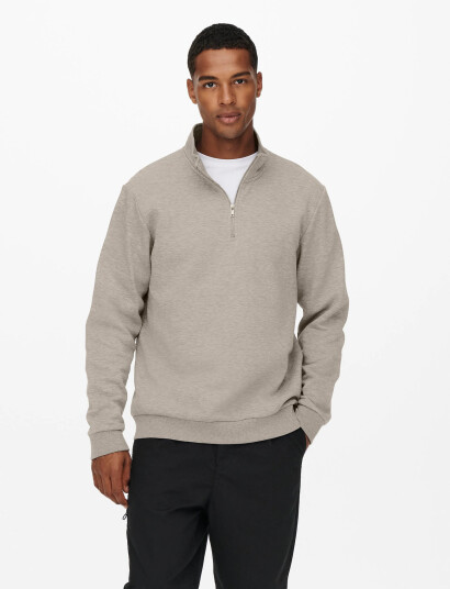 ONLY & SONS Onsceres Half Zip Sweat Noos - Cream - L ONLY & SONS Onsceres Half Zip Sweat Noos - Cream - L