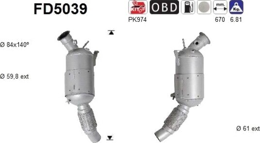 AS FD5039 Partikkelfilter AS FD5039 Partikkelfilter
