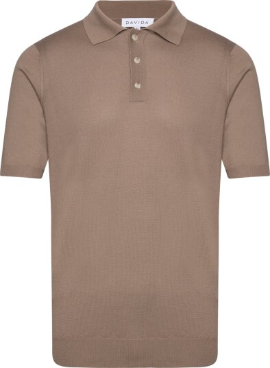 Davida Cashmere Man Fine Knit Pique   Brown   L