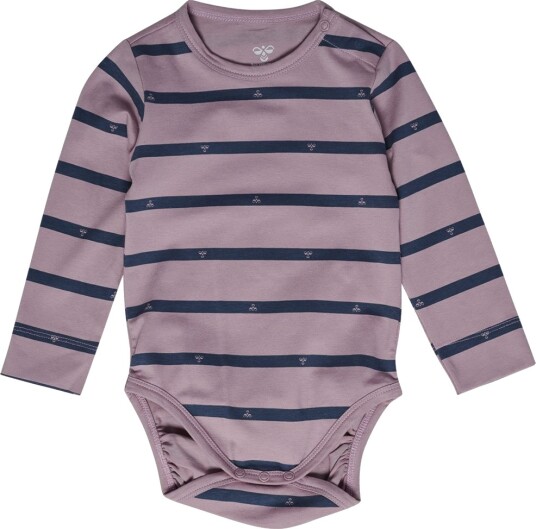 Hummel Body I/e hmlMini Stripete Bee Sea Tåke Hummel 74 Langermet Body Blå Lilla Marineblå