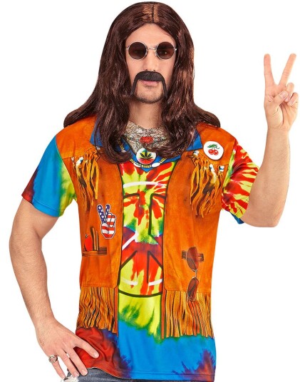 Fotorealistisk Hippie T skjorte til Mann Fotorealistisk Hippie T skjorte til Mann