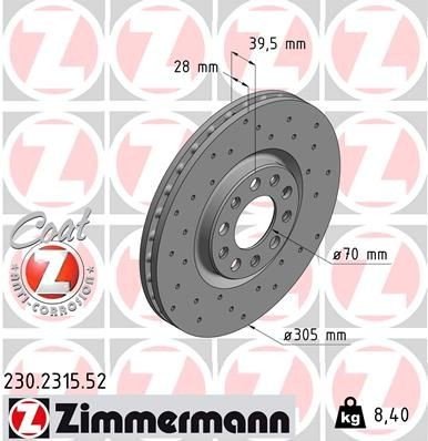 Bremseskive ZIMMERMANN 230.2315.52