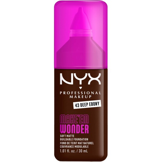Nyx Professional Makeup Make Em Wonder Foundation 43 Deep Ebony - Matt og Lett Dekning