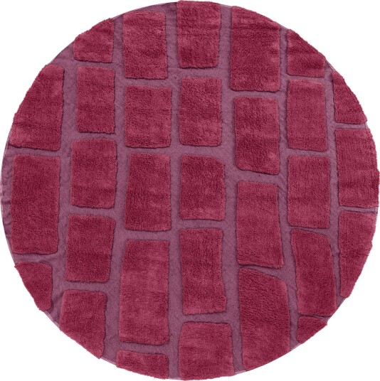 Rundt teppe   Cyrus Natural Cotton Shaggy rød Størrelse: Ø 240 cm