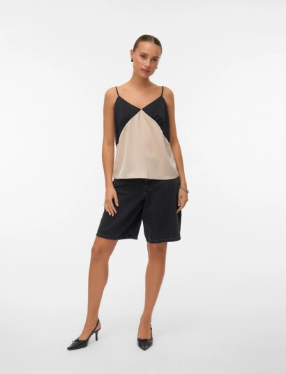 Vero Moda Vmjoy Singlet Top Wvn Btq   Cream   XS