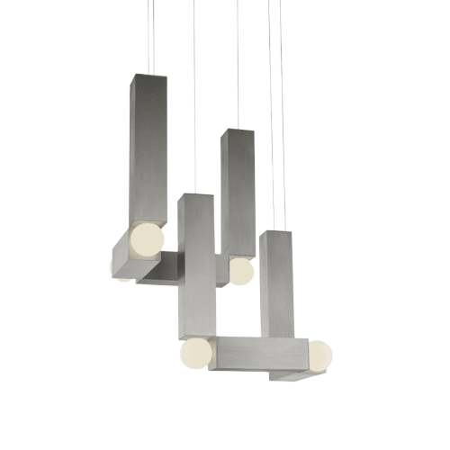 Lee Broom Vesper Duo Taklampe med Baldakin Børstet Sølv Lee Broom Vesper Duo Taklampe med Baldakin Børstet Sølv