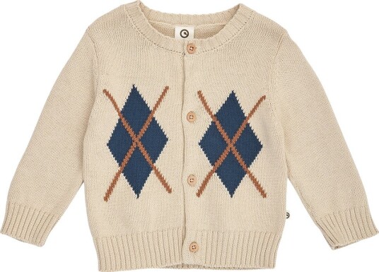 Müsli Cardigan Strikk Oak Müsli 74 Cardigan Beige Blå Brun