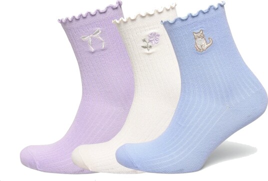 Abercrombie Kids Hq 3Pk Half Crew Sock   Multi/patterned   37.5 40