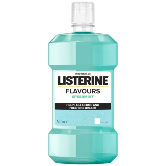 Listerine Munnvann Smaksatt Spearmint 500 ml. Listerine Munnvann Smaksatt Spearmint 500 ml.