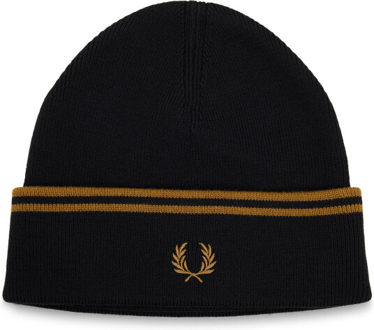Fred Perry Twin Tipped Merino Wool Beanie - Black - ONE SIZE