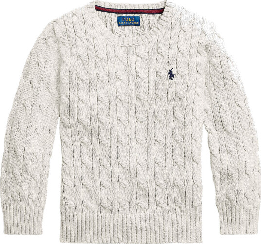 Ralph Lauren Kids Cable-Knit Cotton Sweater - Cream - 132-137 Ralph Lauren Kids Cable-Knit Cotton Sweater - Cream - 132-137