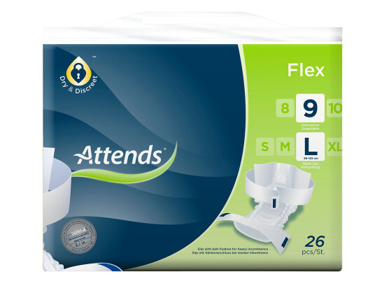 Attends Flex 9 str L, 26 stk.