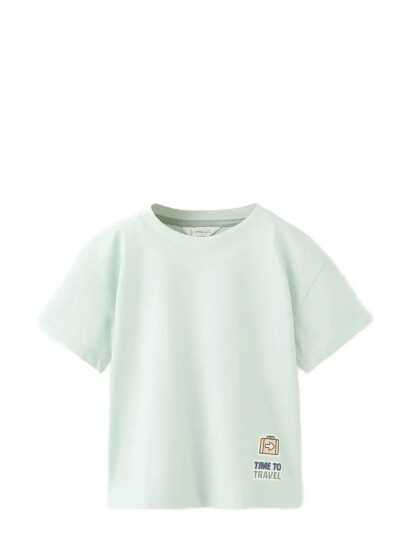 Mango Printed Cotton Blend T Shirt Green 5 6 Mango Printed Cotton Blend T Shirt Green 5 6
