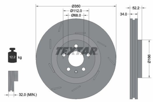 Bremseskive TEXTAR 92319005 Bremseskive TEXTAR 92319005