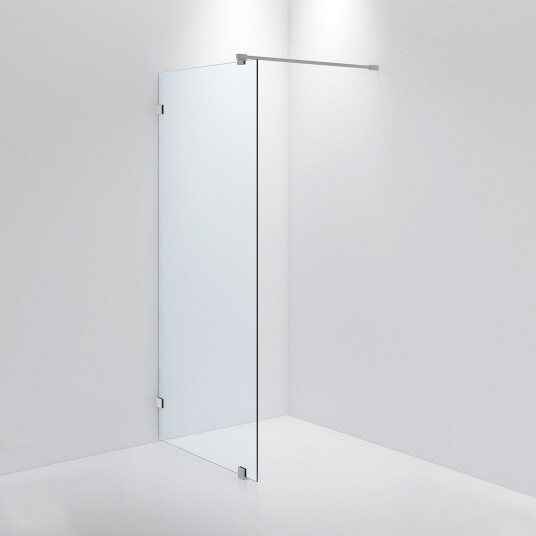 INR Iconic Nordic Rooms Dusjvegg ARC 20 Måltilpasset Brushed Stainless / Timeless Klart Glass