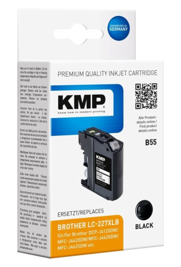 Kmp B55 - Svart - Kompatibel - Blekkpatron (Alternativ For: Brother Lc-227Xlbk) - For Brother Dcp-J4120dw Mfc-J4420dw Mfc-J4620dw Mfc-J4625dw Mfc-J5720dw