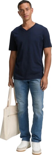 Tom Tailor Double Pack V Neck Tee   Navy   XL