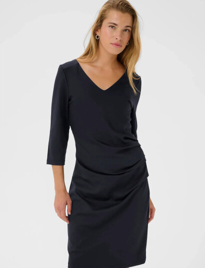 Kaffe Kaindia V-Neck 3/4 Sl Dress - Black - XS Kaffe Kaindia V-Neck 3/4 Sl Dress - Black - XS