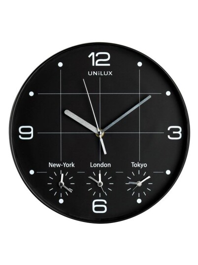 Unilux On Time klokke, svart