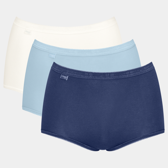 Sloggi Truser 3P Basic Plus Maxi Colored Marine/Blå bomull 38 Dame