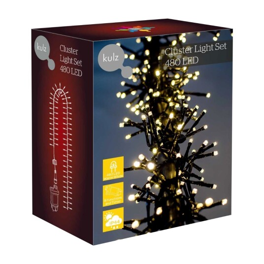 KULZ KULEDCL480WW2 CLUSTER LYS 480 LED 6,2 M VARM HVIT KULEDCL480WW2