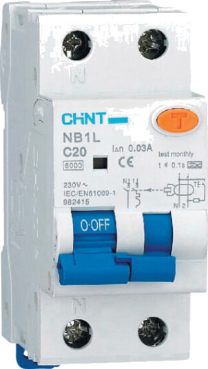 Chint JORDFEILAUTOMAT 1+N 16A B-KAR 30mA - 1615806
