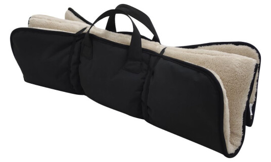 Peppy Buddies Folding Mattress Black And Beige Fleece 90X66Cm