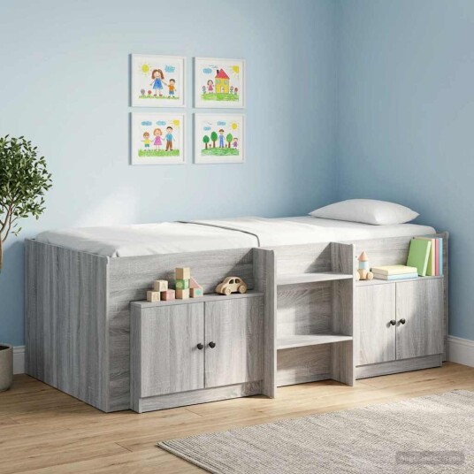  Sengeskap 2 pcs Grå Sonoma 66 x 35 x 48 cm Konstruert tre