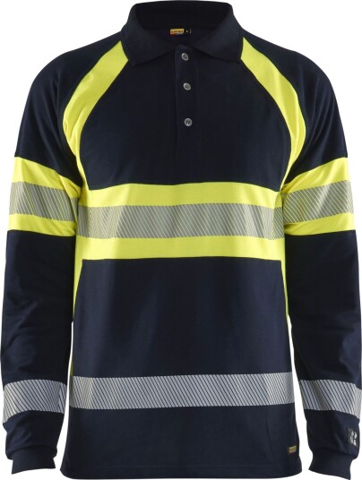 Blåkläder Poloskjorte 3438 Varsel, Marineblå/Gul S