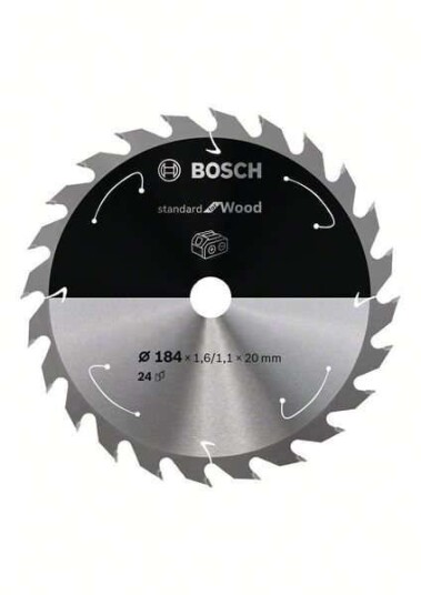 Bosch 184mm Sirkelsagblad for Tre med 24 Tenner til Batteridrevne Sager