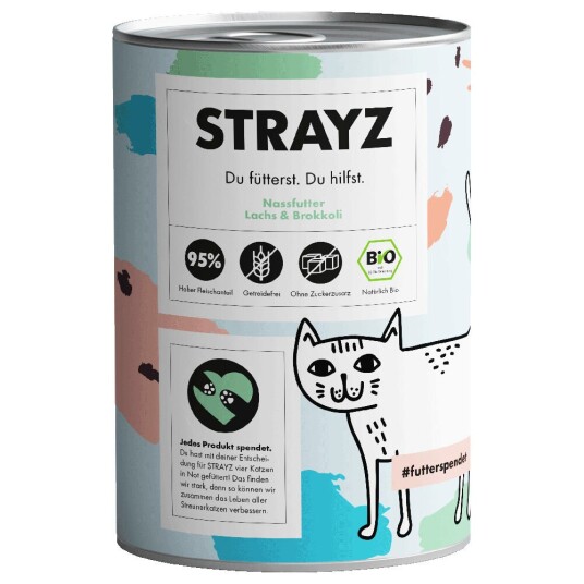 Strayz Bio Cat 6 X 400 G Økologisk Laks Og Økologisk Brokkoli Strayz Bio Cat 6 X 400 G Økologisk Laks Og Økologisk Brokkoli