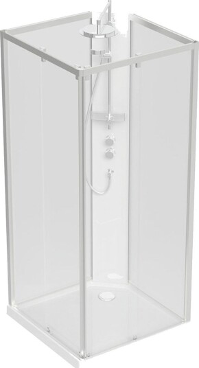 Contura Showerama Comfort Square Dusjkabinett 900x900 mm Børstet aluminium, Baderom