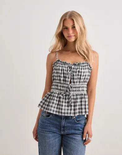 Neo Noir Svart Seylor Check Top Neo Noir Svart Seylor Check Top