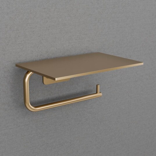 Scandtap Steel Style Toalettrullholder med Hylle Champagne Scandtap Steel Style Toalettrullholder med Hylle Champagne