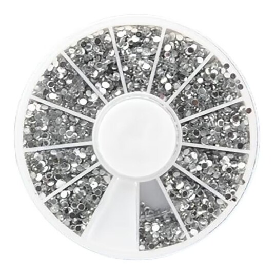 Rhinestone silver 1,5mm Nageldekorationer