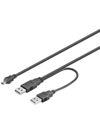 Goobay 0,6m USB 2.0 A-Mini-B Strømkabel Svart