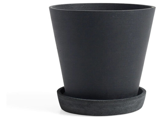 HAY Flowerpot with saucer krukke XXL Ø26 cm Svart HAY Flowerpot with saucer krukke XXL Ø26 cm Svart