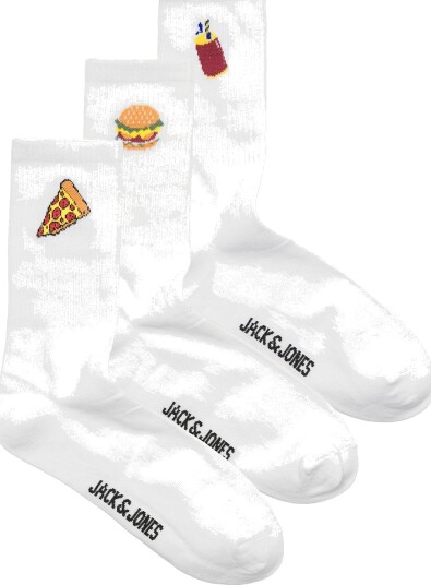 Jack & Jones Jacfood Tennis Socks 3 Pack White ONE SIZE