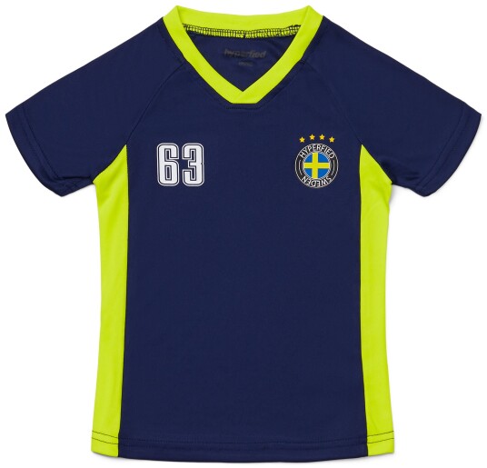 Hyperfied V-Neck Neo Logo T-Shirt Medieval Blue 110-116