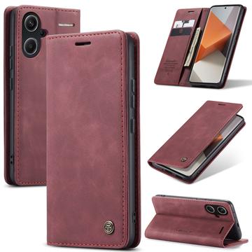 Xiaomi Redmi Note 13 Pro+ Caseme 013 Series Lommebok-deksel Vinrød