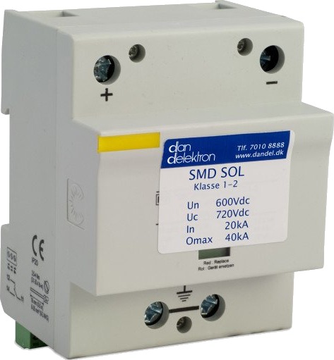 Dan Delektron Transientbeskyttelse SMD Klasse 1+2 Solcelleanlegg 600v