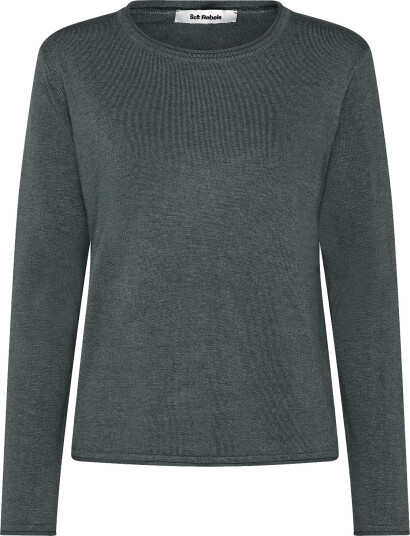 Soft Rebels Srmarla O Neck Knit Roll Edge   Green   XS
