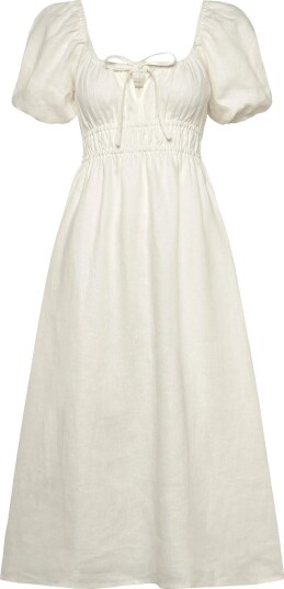 Faithfull The Brand Brigitte Midi Dress WHITE L Faithfull The Brand Brigitte Midi Dress WHITE L