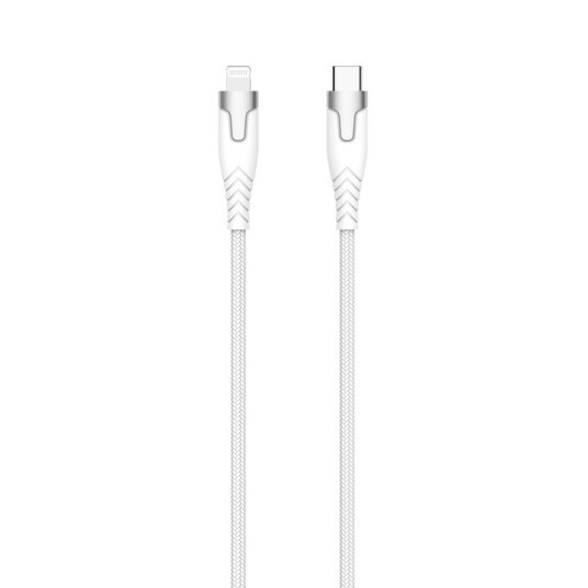 Gear Kevlar USB-C til Lightning Kabel 1,5m Metallhus Hvit
