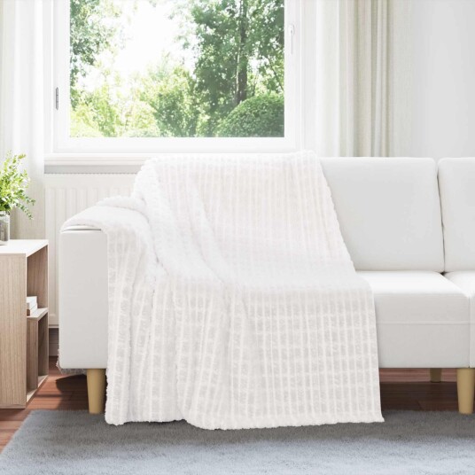 vidaXL Kastepledd 6 pcs Hvit 200 x 150 cm Fleece