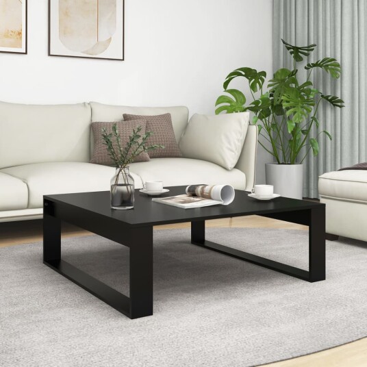 vidaXL Salongbord svart 100x100x35 cm sponplate